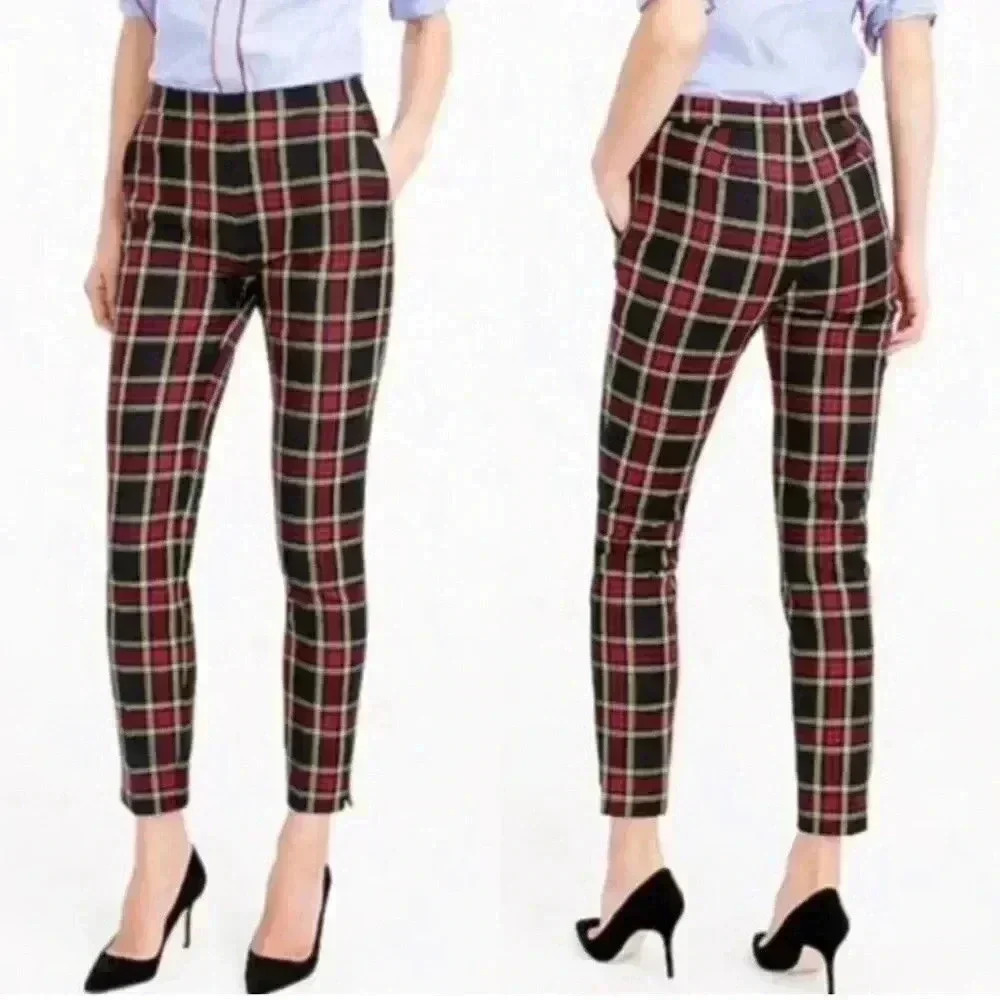 J. Crew Martie Stewart Plaid Stretch Wool Pants